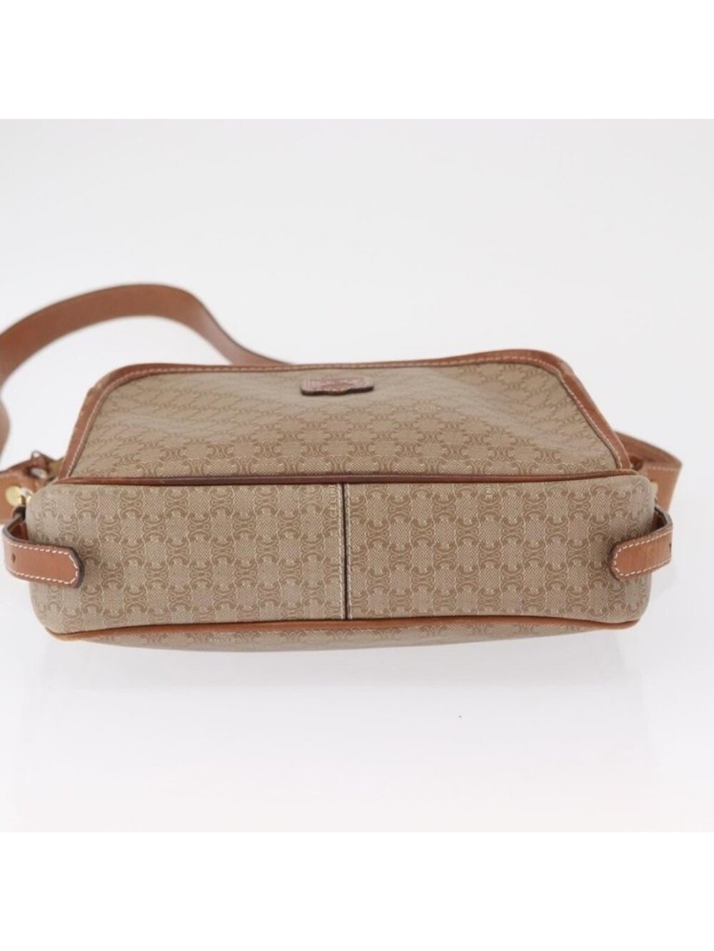 Authentic CELINE Macadam Canvas Shoulder Bag PVC Beige Gold - Picture 16 of 16